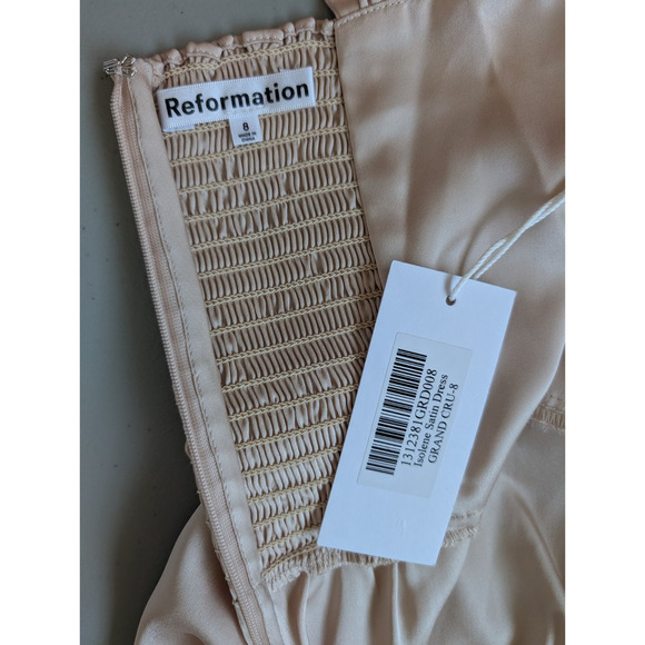 NWD Reformation Isolene Satin Maxi Dress Gown Size 8 Grand Cru #4A456 - Picture 8 of 15